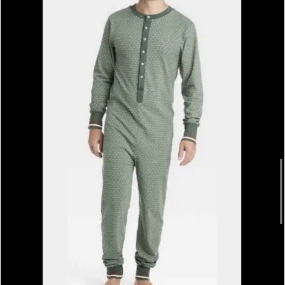 Hearth & Hand Magnolia One Piece Pajama Jumper Jumpsuit Onesie Sleepwear Henley - Picture 1 of 11